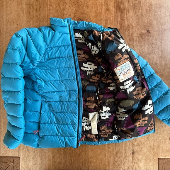 Patagonia Down Puffer - Girls XL 14 - Bright Blue - Picture 3 of 10